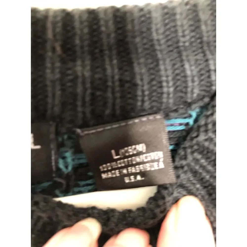 Henry Grethel Made‎ In USA Geometric Crewneck Sweater Large Grandpa 90s Vintage
